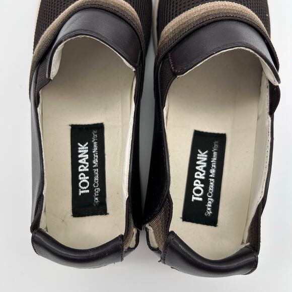 Top Rank Spring Slip On Shoes Mens‎ 9 Brown Mesh Upper Boat Loafers - Picture 6 of 8